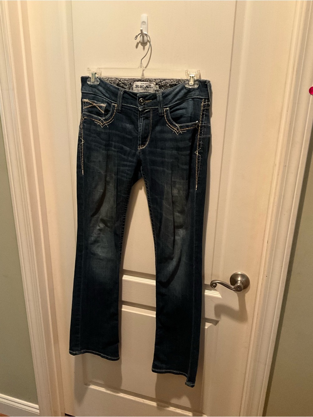 Ariat Dark Blue Boot Cut Jeans with Contrast Stitching